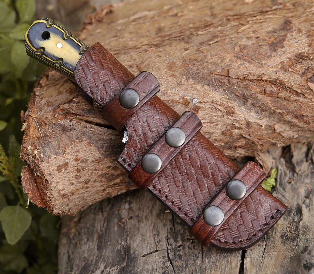 Marauder Pakkawood Handle - Marauder Damascus Tanto Knife with Pakkawood Handle - Shokunin USA