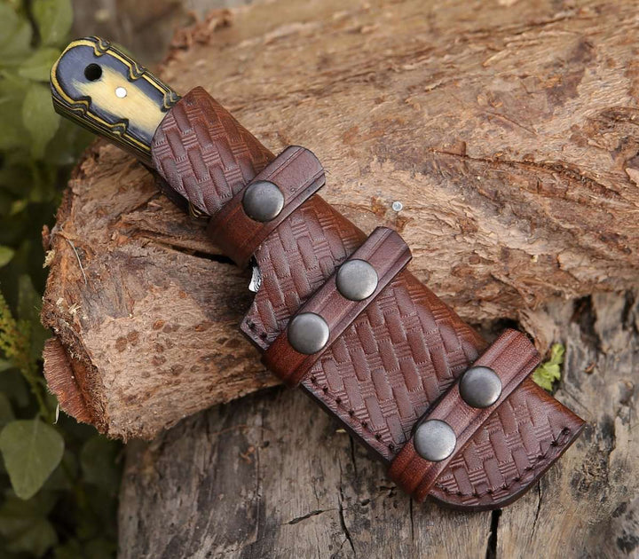 Marauder Pakkawood Handle - Marauder Damascus Tanto Knife with Pakkawood Handle - Shokunin USA
