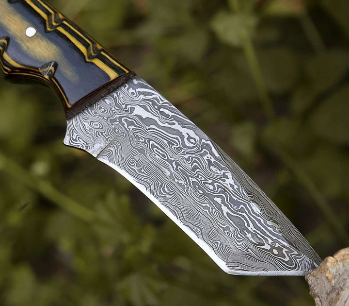 Marauder Tanto knives - Marauder Damascus Tanto Knife with Pakkawood Handle - Shokunin USA