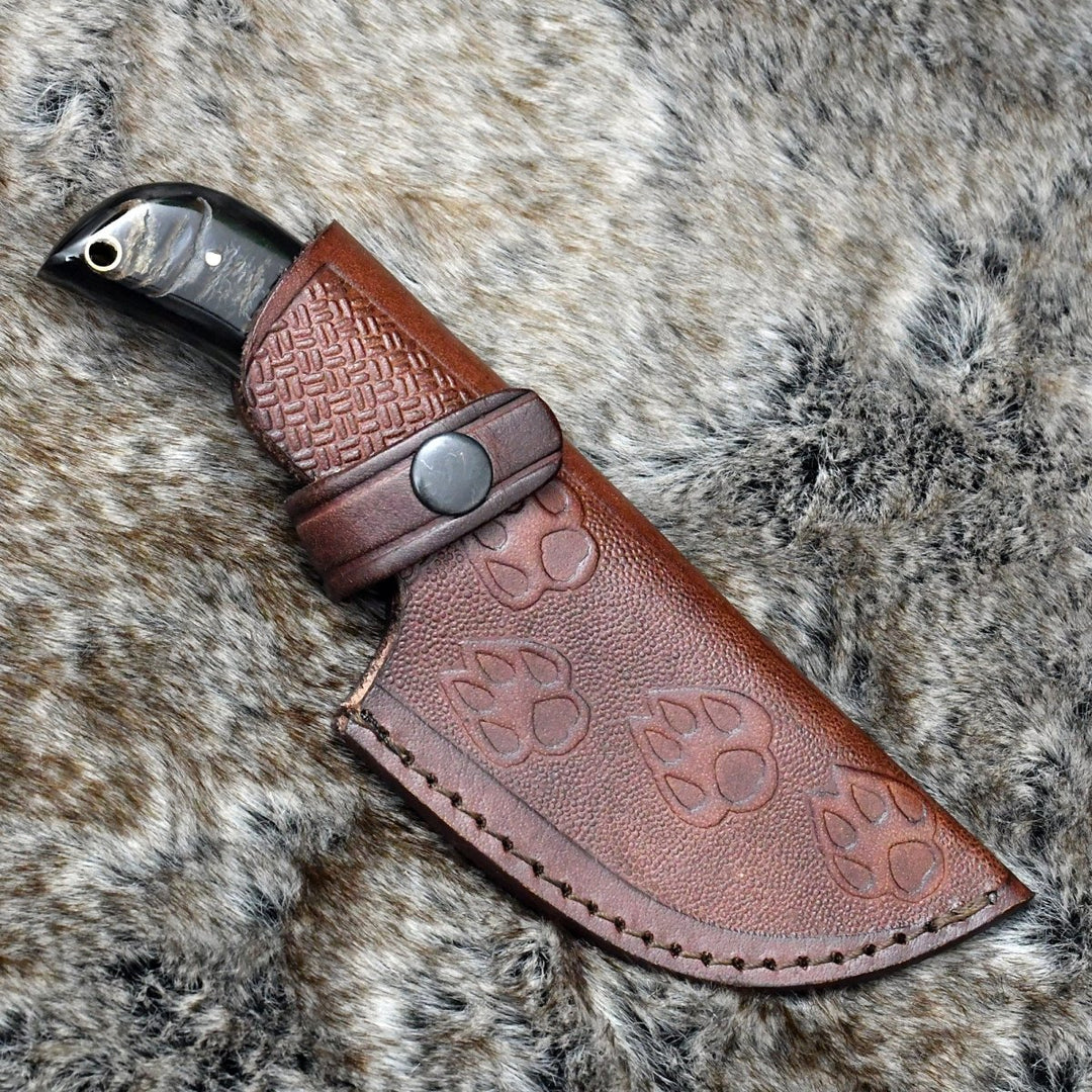 Master Hook Knife - Master Gut Hook Knife with Ram Horn and Turquoise Handle - Shokunin USA