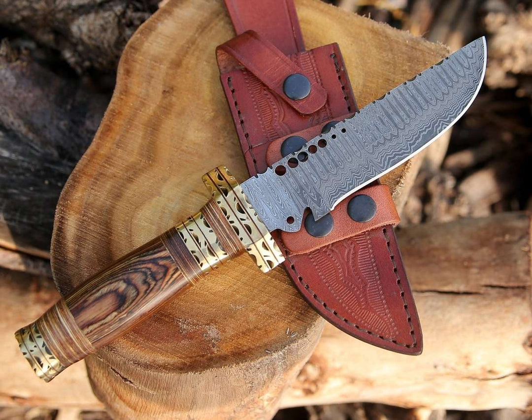 Matrix Bowie Handle - Matrix Bowie Knife with Pakkawood Handle - Shokunin USA
