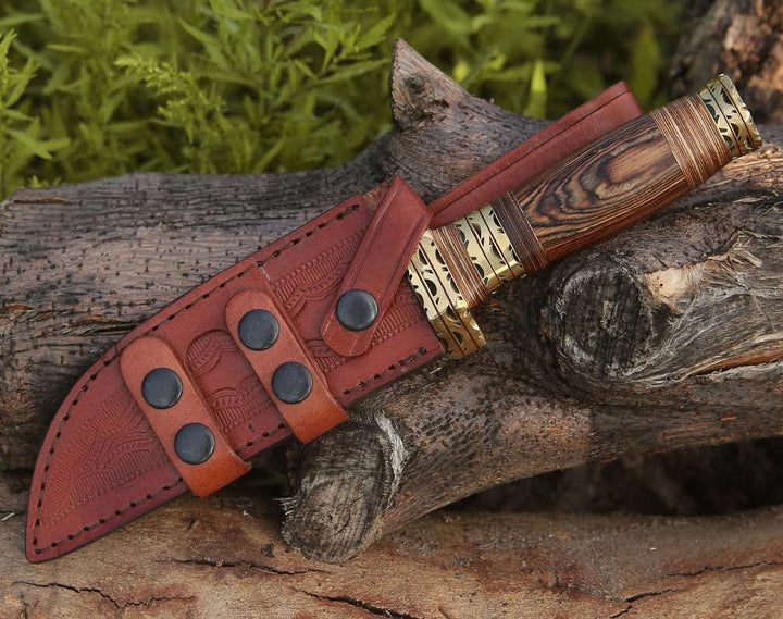 Matrix Knife Damascus - Matrix Bowie Knife with Pakkawood Handle - Shokunin USA