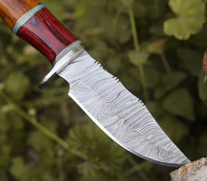 Mirage Damascus knives - Mirage Damascus Hunting Knife with Rosewood Handle - Shokunin USA