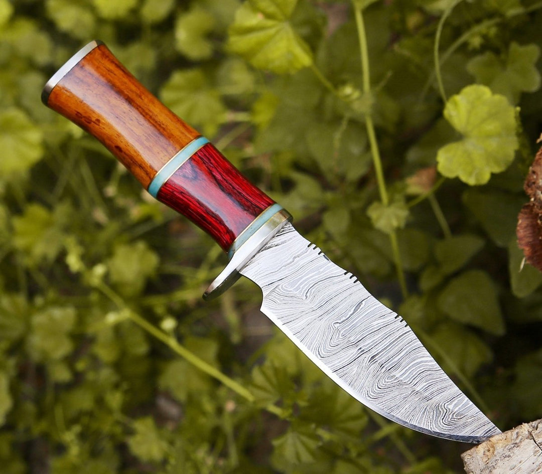 Mirage Damascus Handle - Mirage Damascus Hunting Knife with Rosewood Handle - Shokunin USA