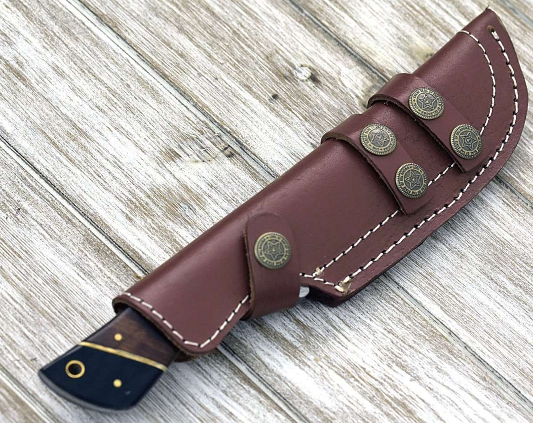 Momentum Knife knives - Momentum Damascus Knife with Horn &amp; Rosewood Handle - Shokunin USA