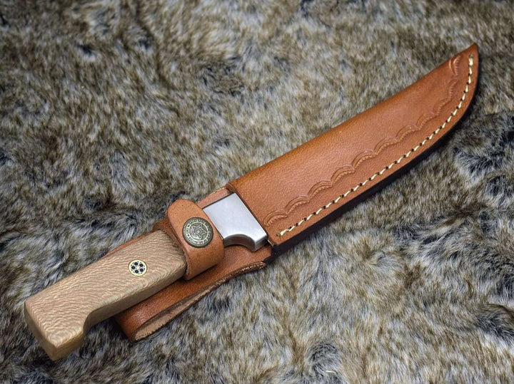Monarch Fillet steel - Monarch Damascus Fillet Knife with Leopard Wood Handle - Shokunin USA
