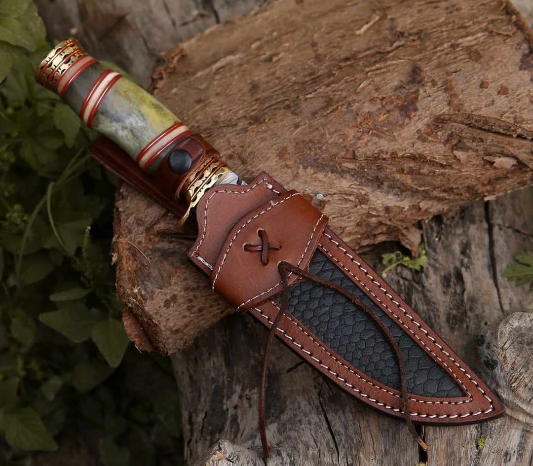 Mythic Knife Handle - Mythic Kukri Knife with Bone &amp; Brass Handle - Shokunin USA