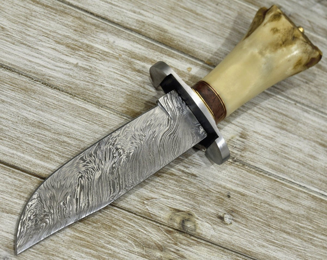 Nirvana Survival Knife - Nirvana Survival Bowie Knife with Bone Handle - Shokunin USA