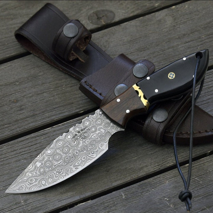 Oathkeeper Deer Knife - Oathkeeper Deer Skinning Knife with Horn &amp; Rosewood Handle - Shokunin USA