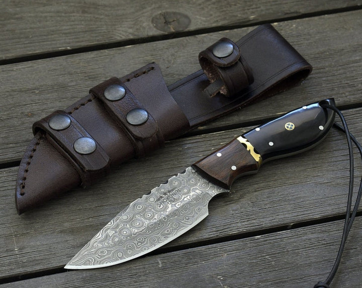 Oathkeeper Skinning knives - Oathkeeper Deer Skinning Knife with Horn &amp; Rosewood Handle - Shokunin USA
