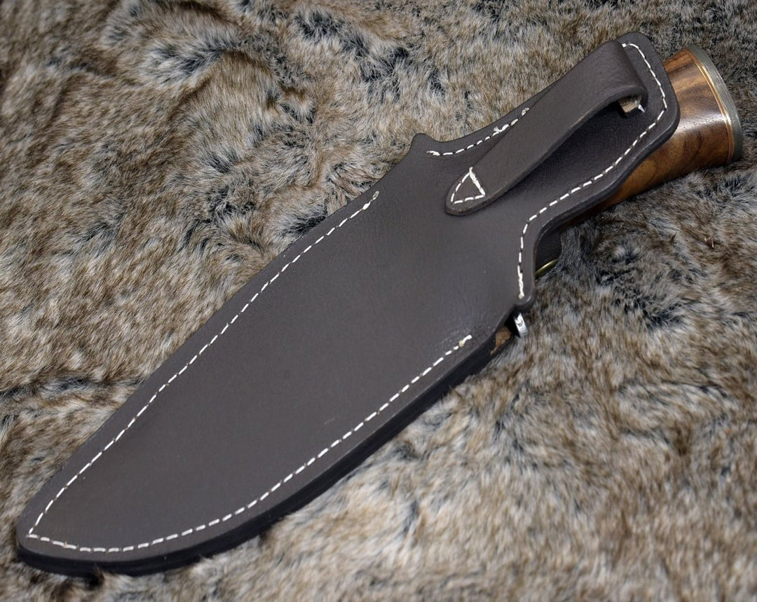 Oblivion Knife Handle - Oblivion Damascus Bowie Knife with Exotic Rosewood Handle - Shokunin USA