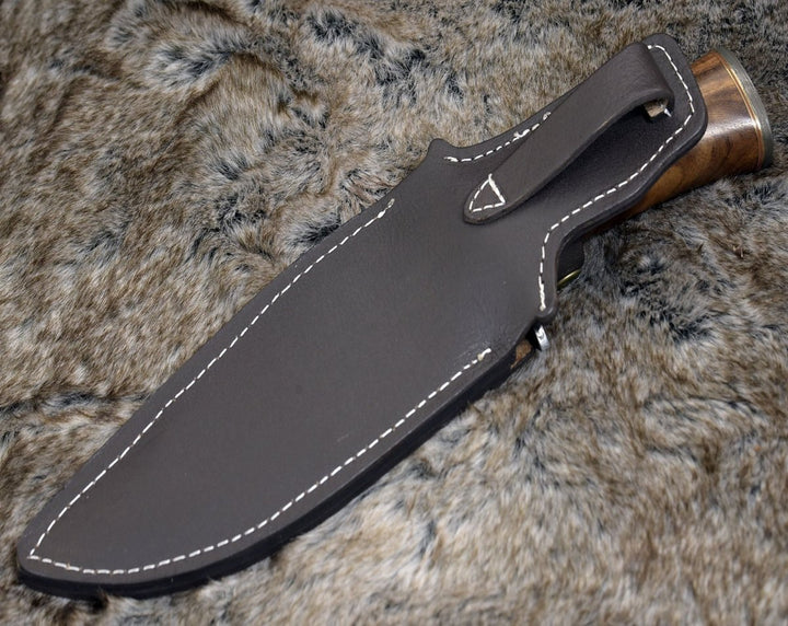 Oblivion Knife Handle - Oblivion Damascus Bowie Knife with Exotic Rosewood Handle - Shokunin USA