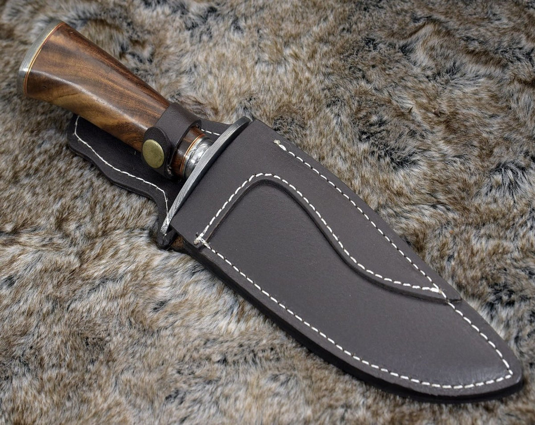 Oblivion Bowie knives - Oblivion Damascus Bowie Knife with Exotic Rosewood Handle - Shokunin USA