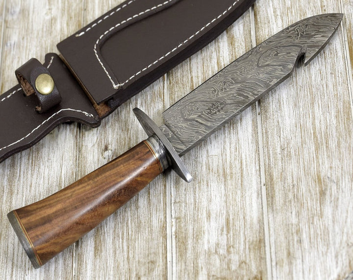 Oblivion Bowie Knife - Oblivion Damascus Bowie Knife with Exotic Rosewood Handle - Shokunin USA