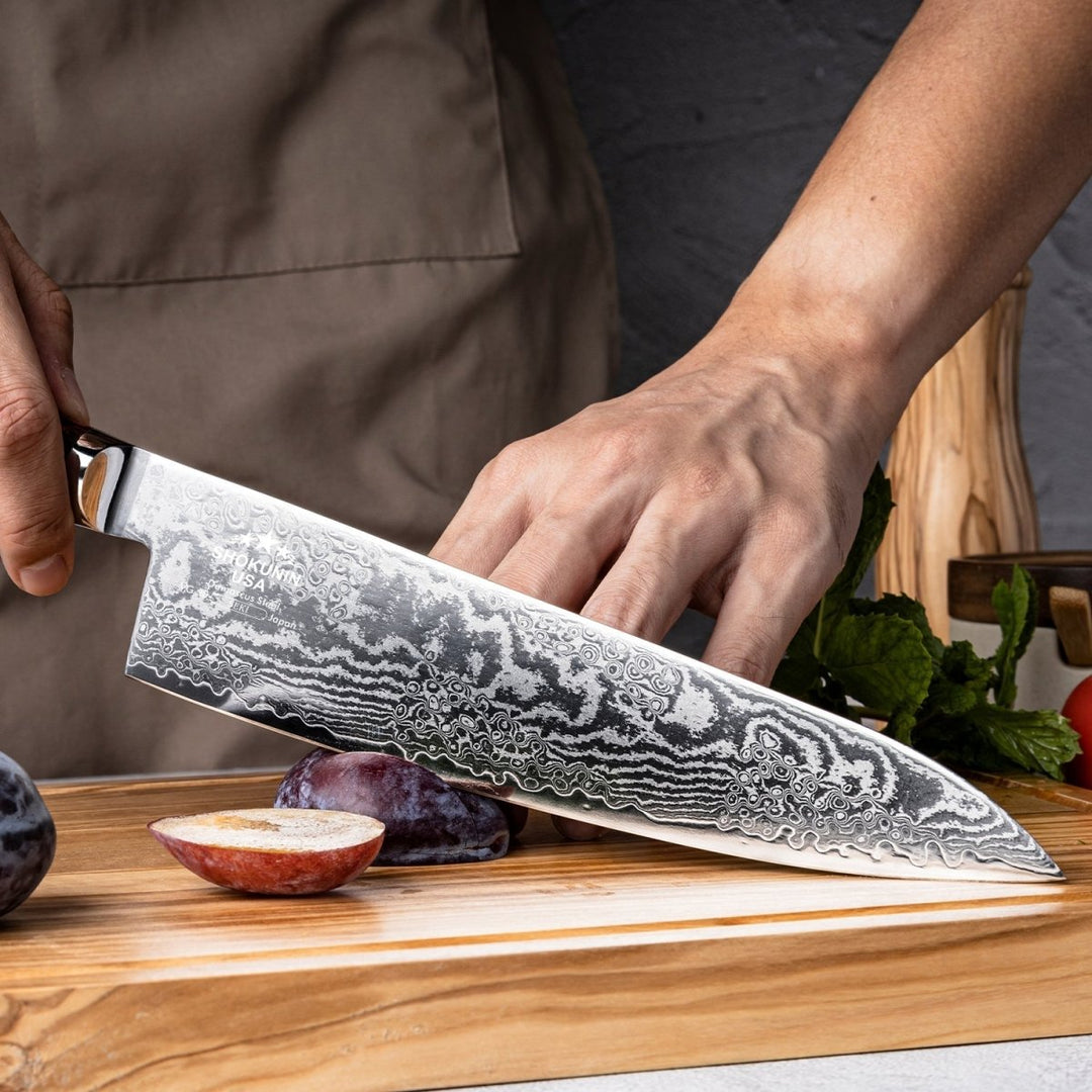obsidian kitchen knives - Obsidian Japanese Damascus Chef Knife with Carbon Fiber Handle - Shokunin USA