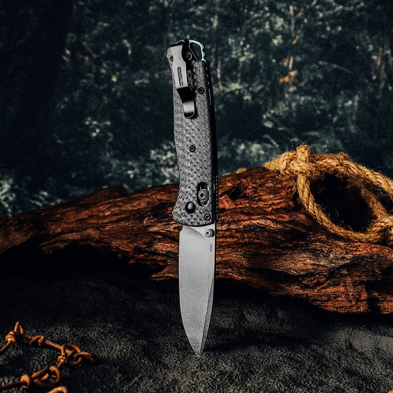 Onyx D2 Steel Folding Pocket Knife with Clip & Carbon Fiber Hnadle - Shokunin USA