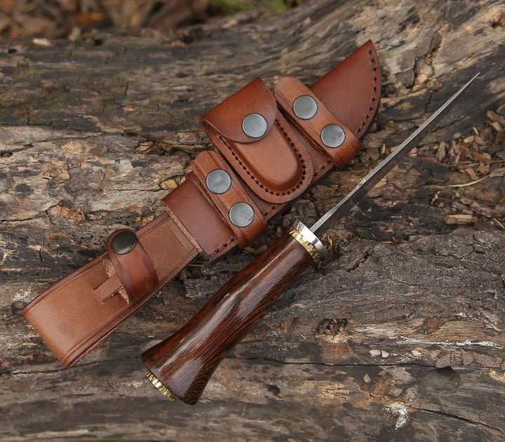 Panther Knife knives - Panther Hunting Knife with Exotic Wenge Wood Handle - Shokunin USA