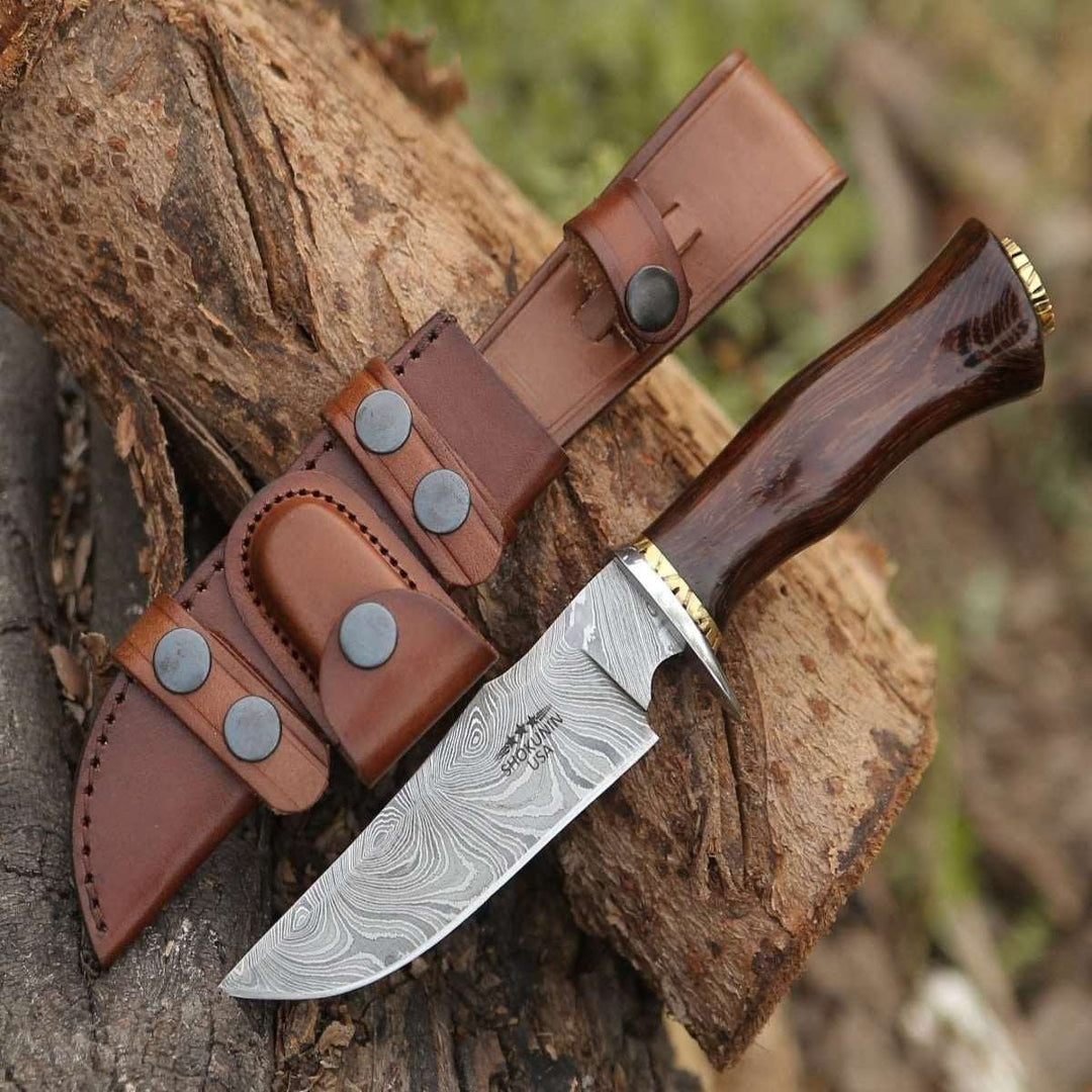 Panther Hunting Knife with Exotic Wenge Wood Handle - Shokunin USA