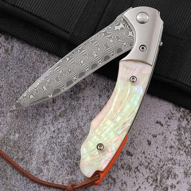 Pearl Japanese Handle - Pearl Japanese VG10 Pocket Knife with Clip &amp; Mother of Pearl Handle - Shokunin USA
