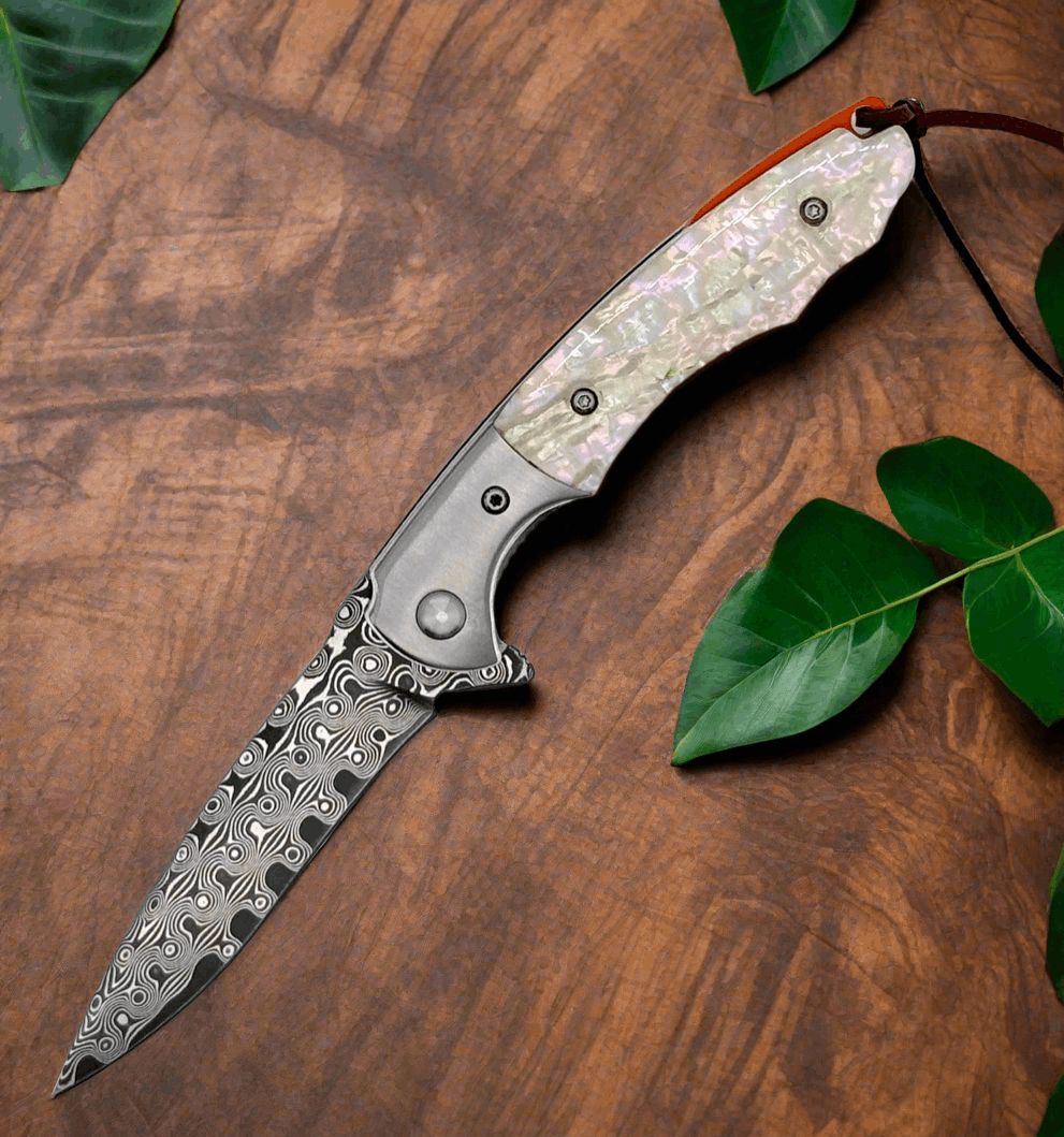 Pearl Japanese VG10 Pocket Knife with Clip & Mother of Pearl Handle - Shokunin USA