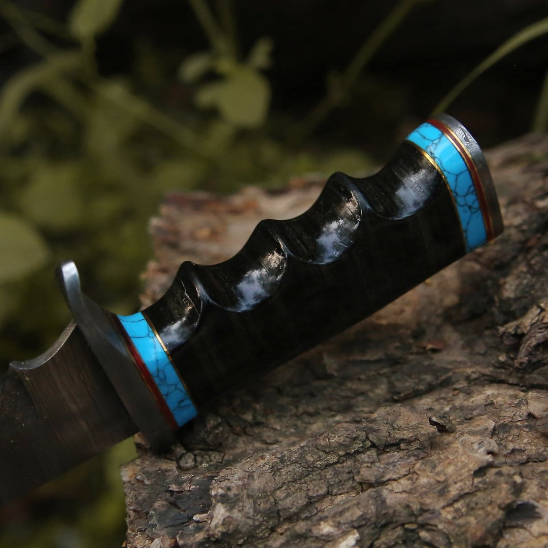 Phantom Hunting Handle - Phantom Hunting &amp; Survival Bowie Knife with Stacked Leather Handle - Shokunin USA
