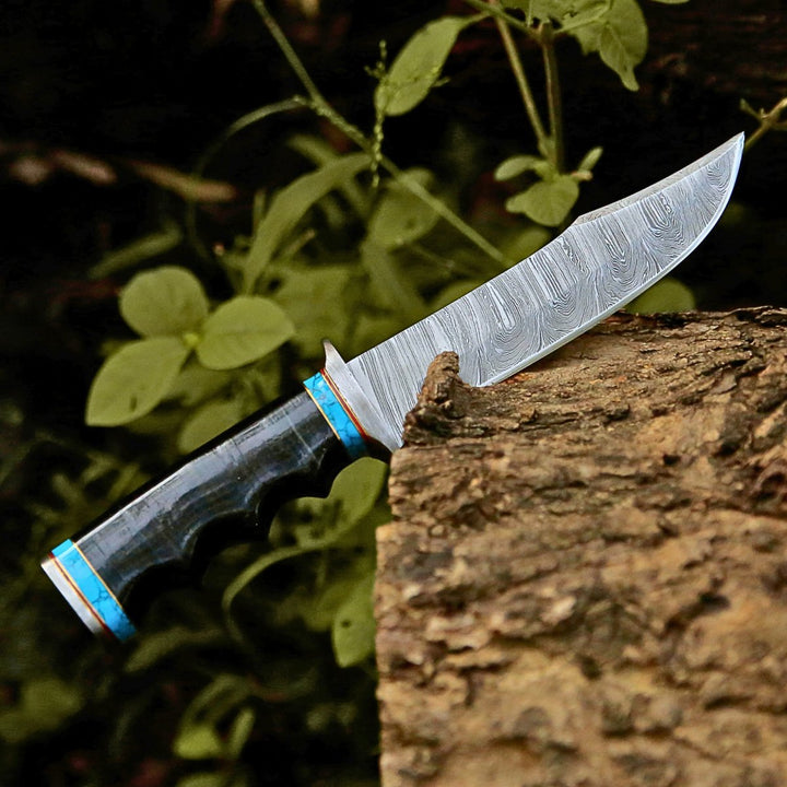 Phantom Survival Bowie - Phantom Hunting &amp; Survival Bowie Knife with Stacked Leather Handle - Shokunin USA