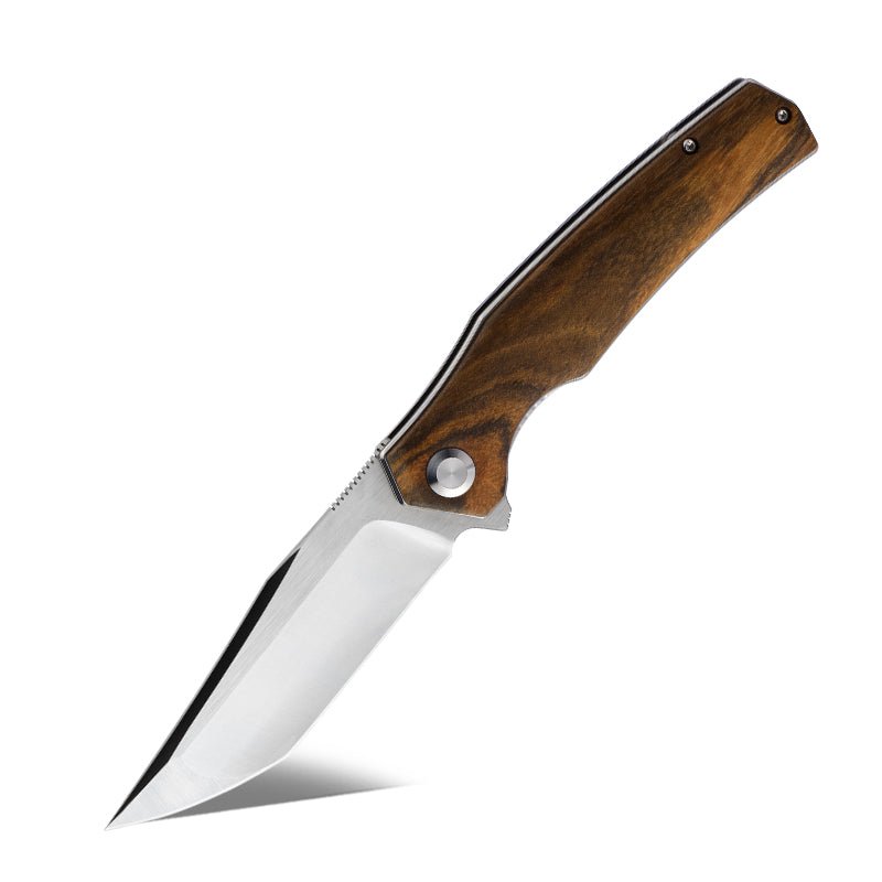 D2 Folding Knife – Polaris D2 Steel Pocket Knife with Exotic Sandal Wood Handle – shokuninusa