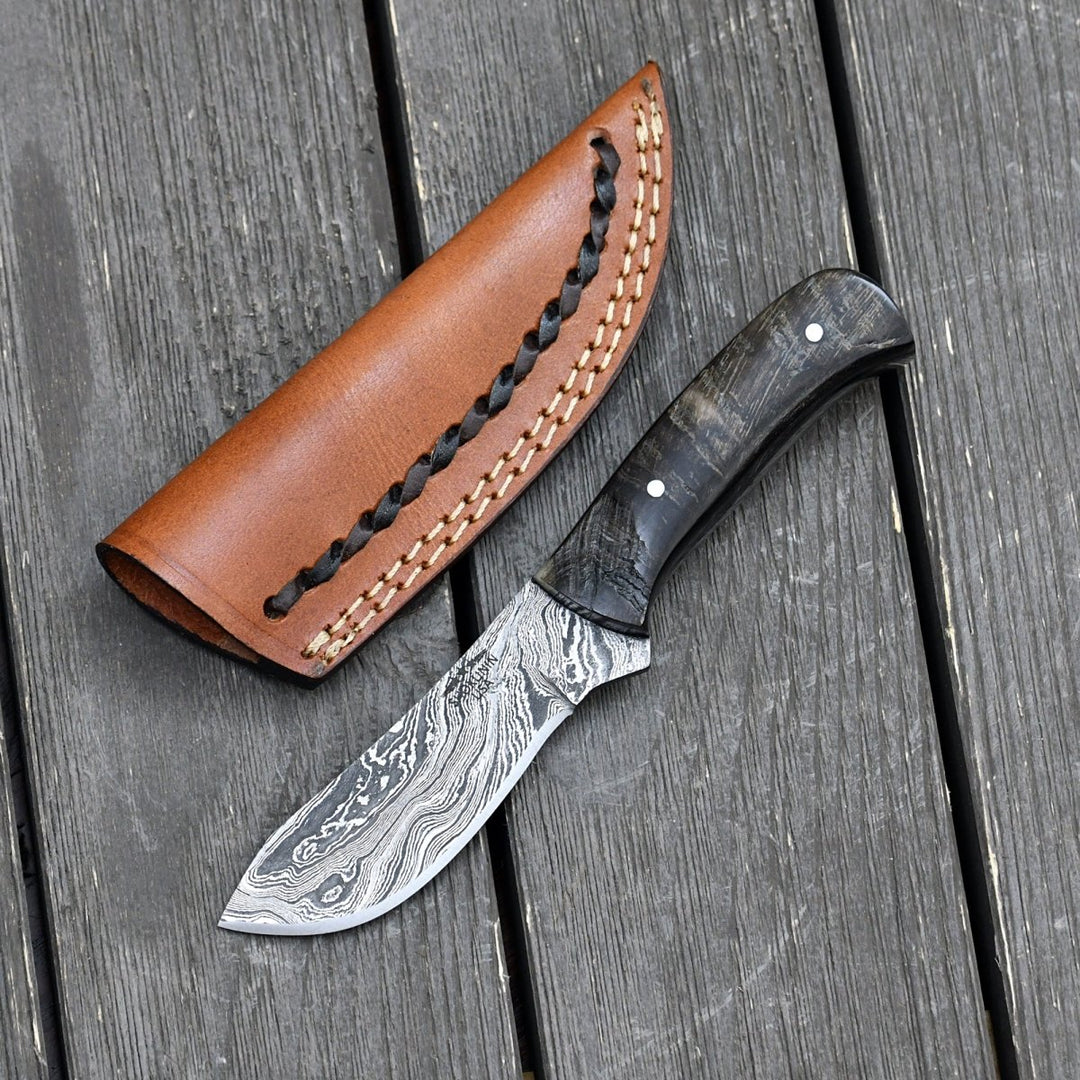 Hunting Knife Forged – Pulse Compact Skinner Knife with Ram Horn Handle – shokuninusa