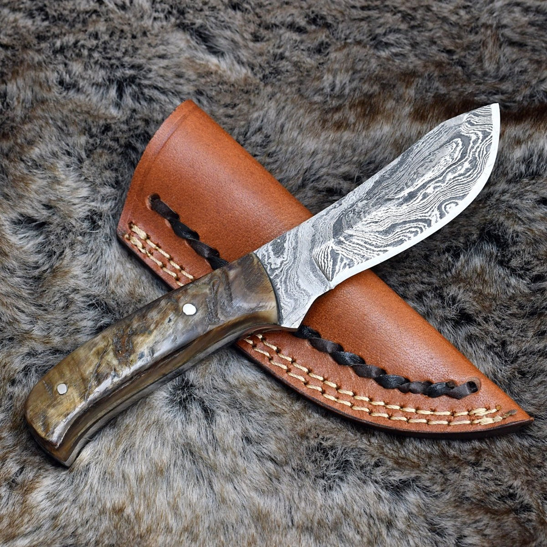 Pulse Skinner Knife – Pulse Compact Skinner Knife with Ram Horn Handle – shokuninusa