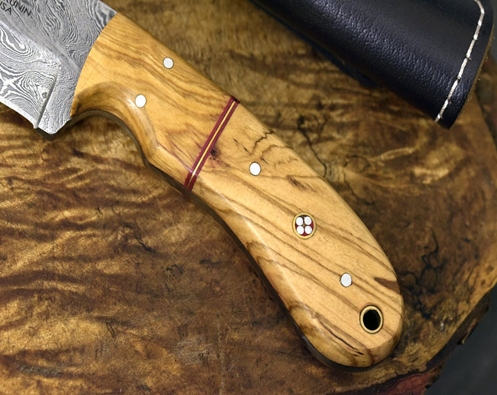 Puma Steel Sheath - Puma Damascus Steel Hunting Knife Olive Wood Handle &amp; Sheath - Shokunin USA
