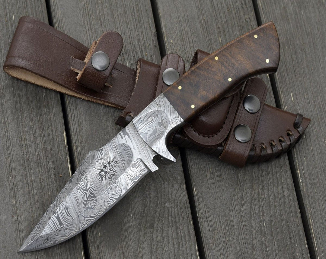 Radiant Hunting knives - Radiant Damascus Hunting Knife with Rosewood Handle - Shokunin USA