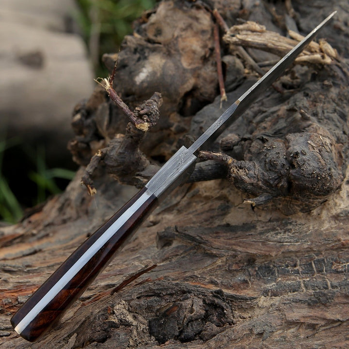 Radiant Hunting Knife - Radiant Damascus Hunting Knife with Rosewood Handle - Shokunin USA