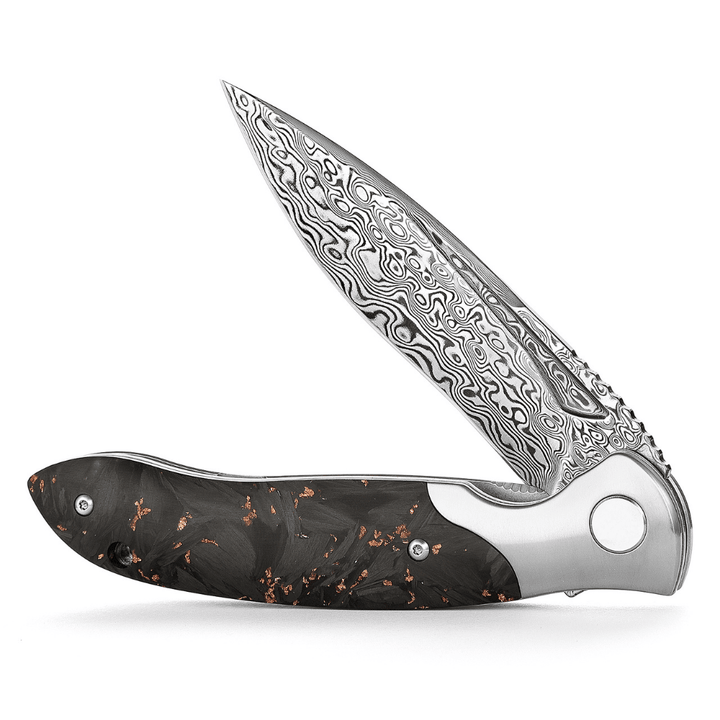 Raven Folding Knife – Raven Japanese VG10 Ultralight Folding Pocket Knife with Titanium &amp; Carbon Fiber Handle – shokuninusa