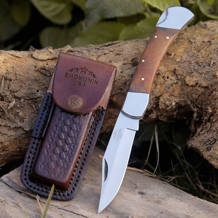 personalized utility knife - Raze Pocket Knife Engraved with Exotic Rose Wood Handle - Shokunin USA