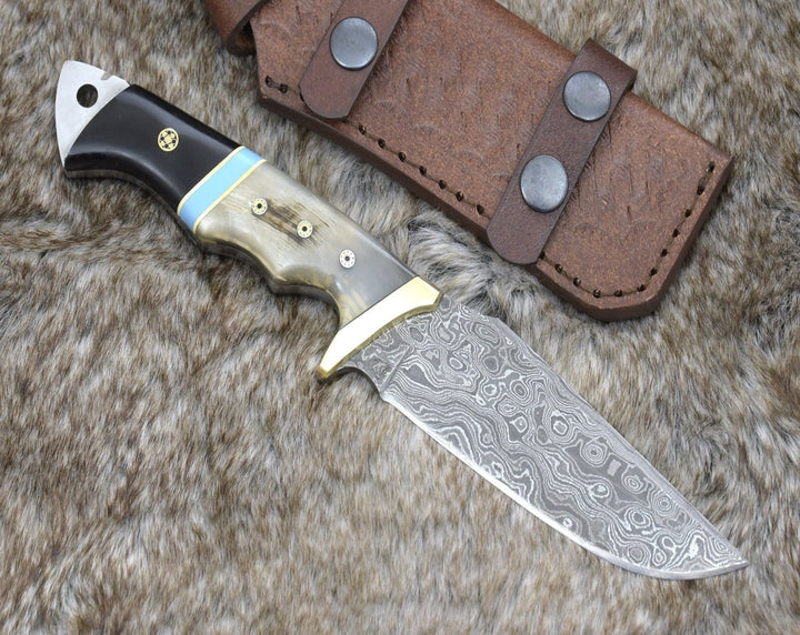 Reaver Knife knives - Reaver Hunting Knife with Ram Horn &amp; Turquoise Handle - Shokunin USA