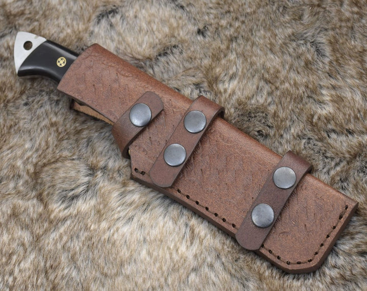 Reaver Ram Handle - Reaver Hunting Knife with Ram Horn &amp; Turquoise Handle - Shokunin USA