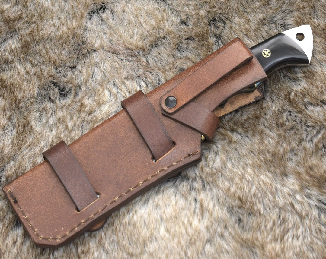 Reaver Hunting knives - Reaver Hunting Knife with Ram Horn &amp; Turquoise Handle - Shokunin USA