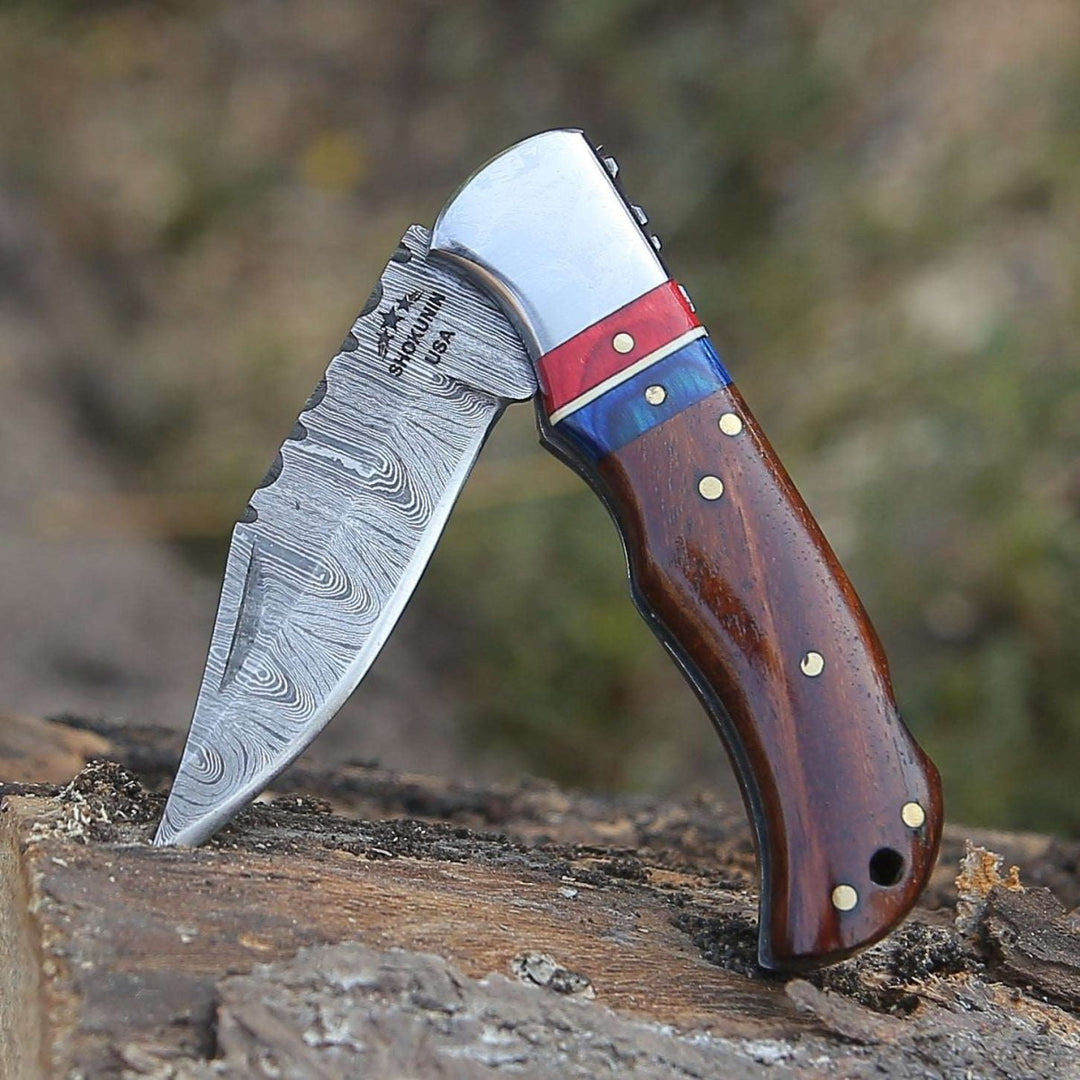 Rogue Knife knives - Rogue Pocket Knife with Rosewood Handle - Shokunin USA