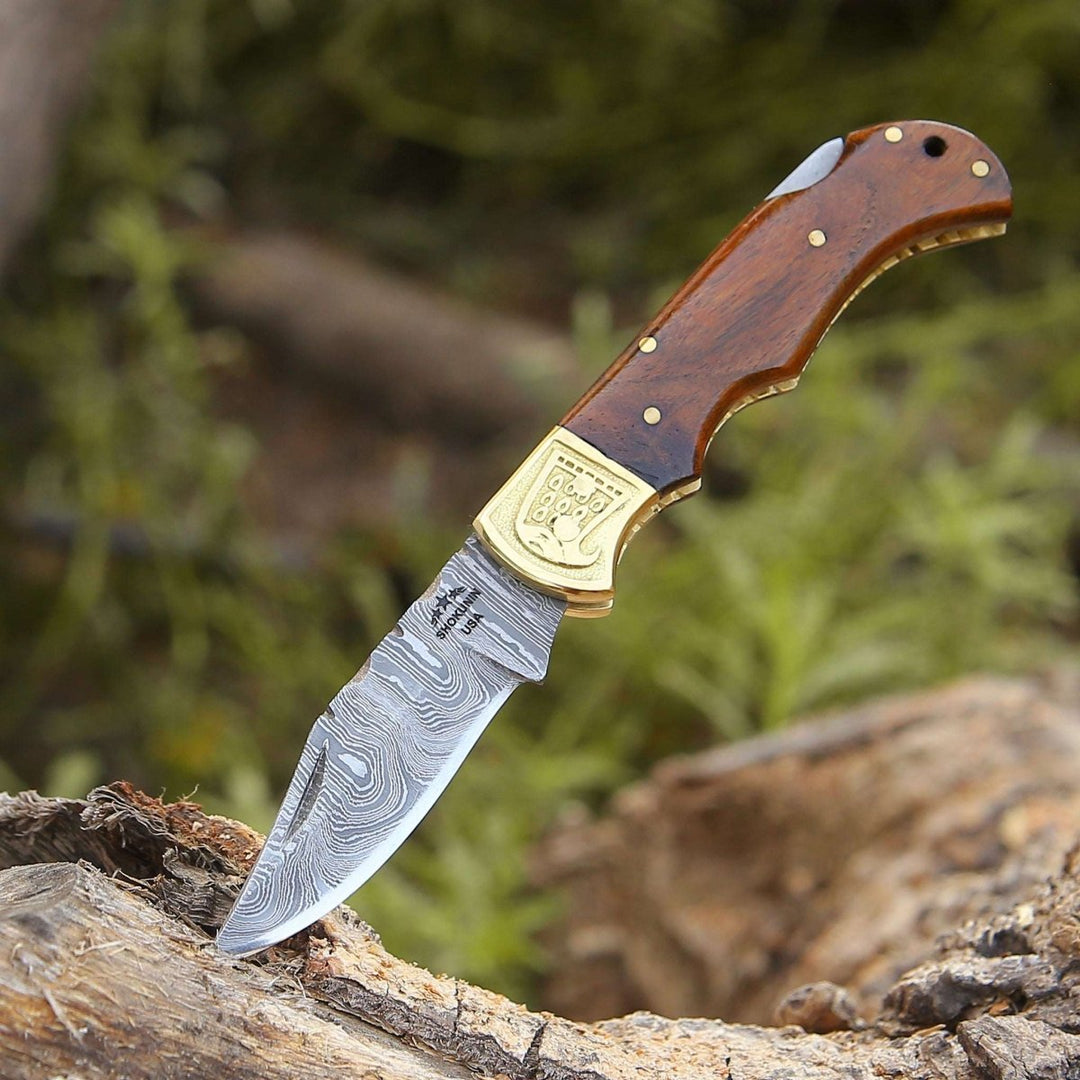 unique pocket knife - Rose Pocket Knife with Rosewood Handle - Shokunin USA