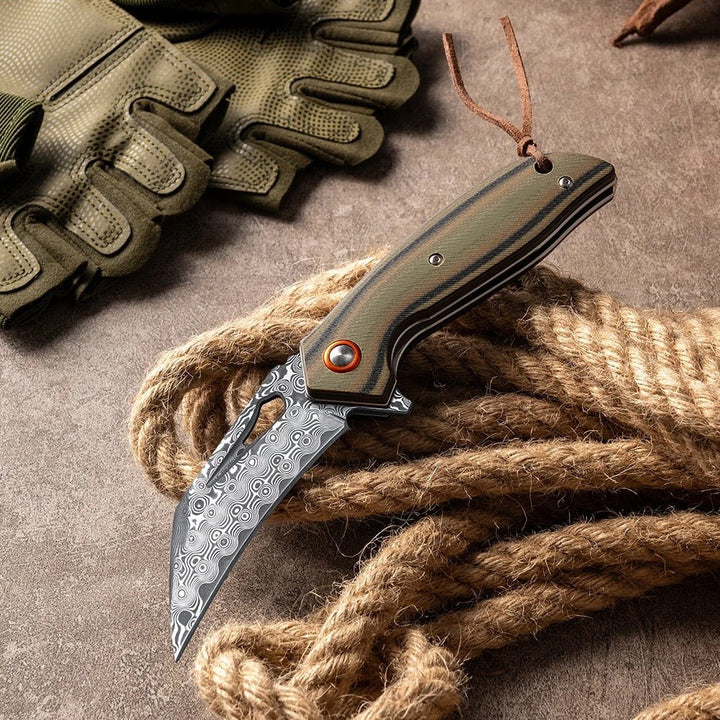 Scorpion Japanese Knife - Scorpion Japanese Folding Pocket Knife with VG-10 Damascus Steel &amp; G10 Handle - Shokunin USA