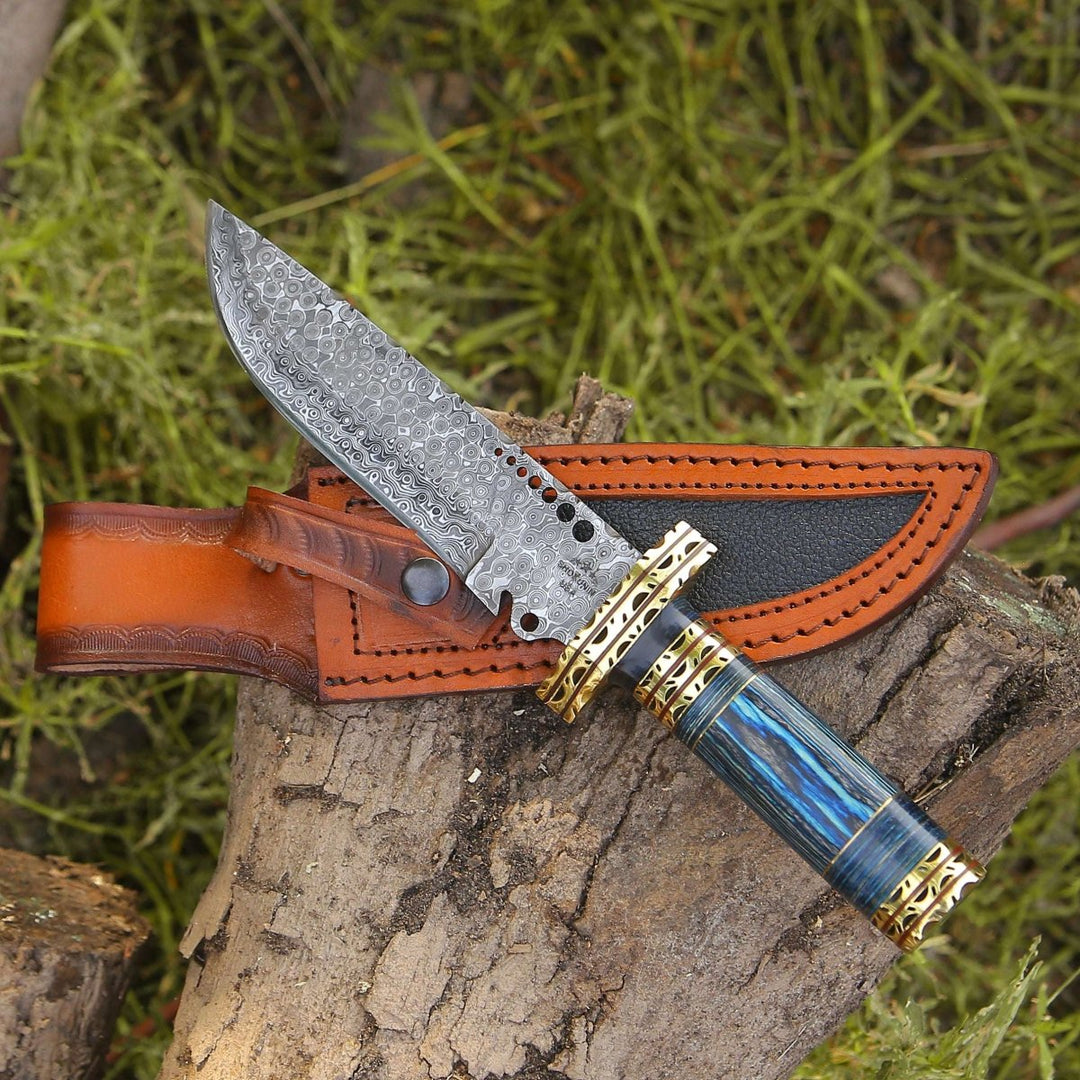 premium damascus knife - Shadowblade Damascus Steel Bowie Knife with Pakkawood Handle &amp; Sheath - Shokunin USA