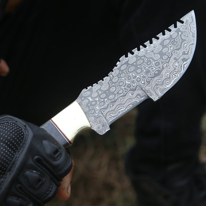 ShadowRidge Premium Knife - ShadowRidge Damascus Steel Premium Tracker Knife - Shokunin USA