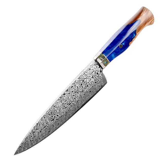 Shinobi Chef Handle - Shinobi VG10 Damascus Chef Knife 8" with Exotic Olive Wood Handle - Shokunin USA