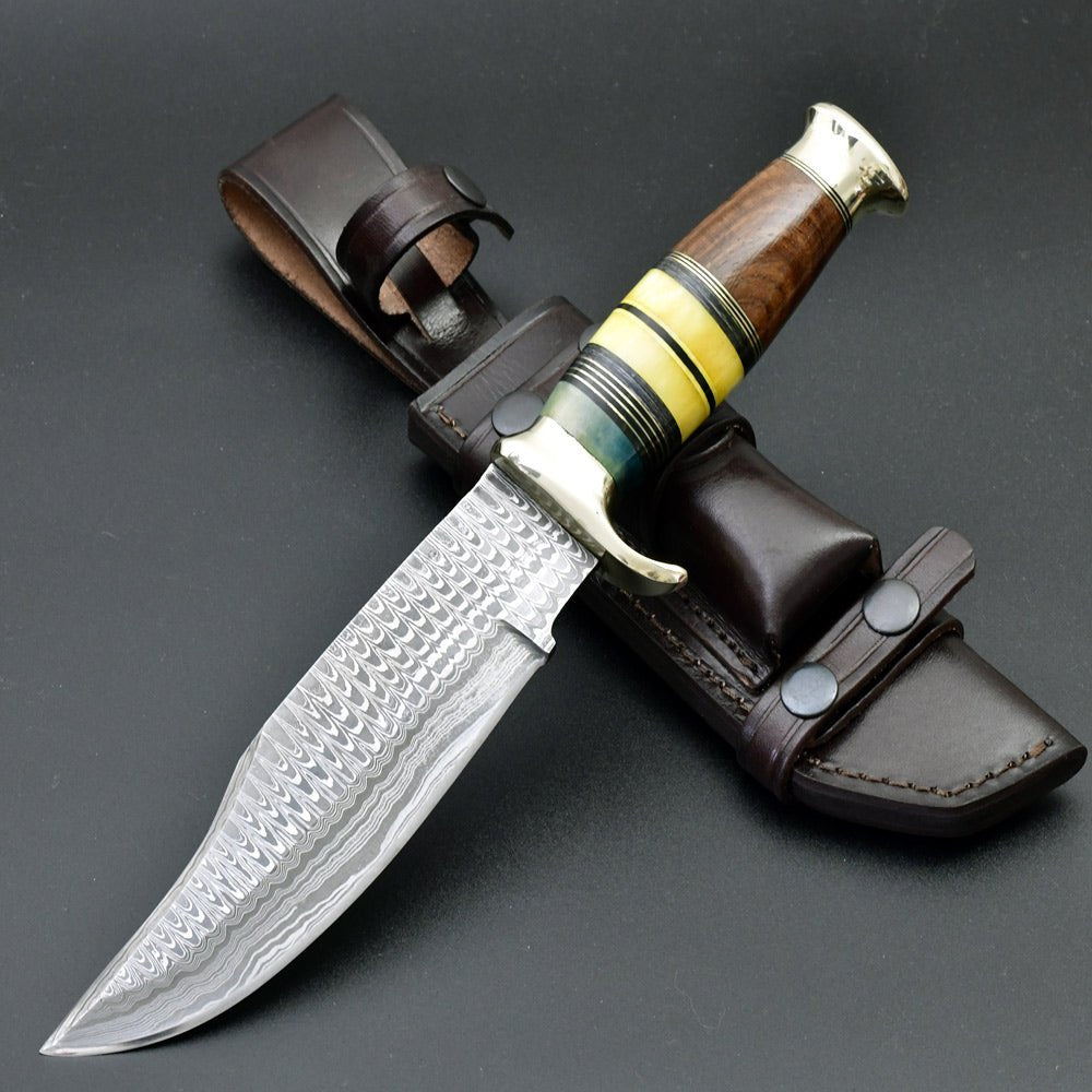 Skywalker Custom Hunting Knife with Bone & Wood Composite Handle - Shokunin USA