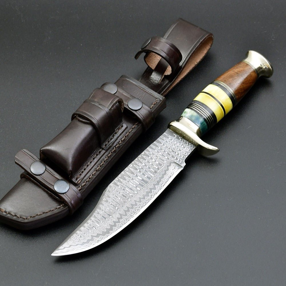 deer knife - Skywalker Custom Hunting Knife with Bone &amp; Wood Composite Handle - Shokunin USA