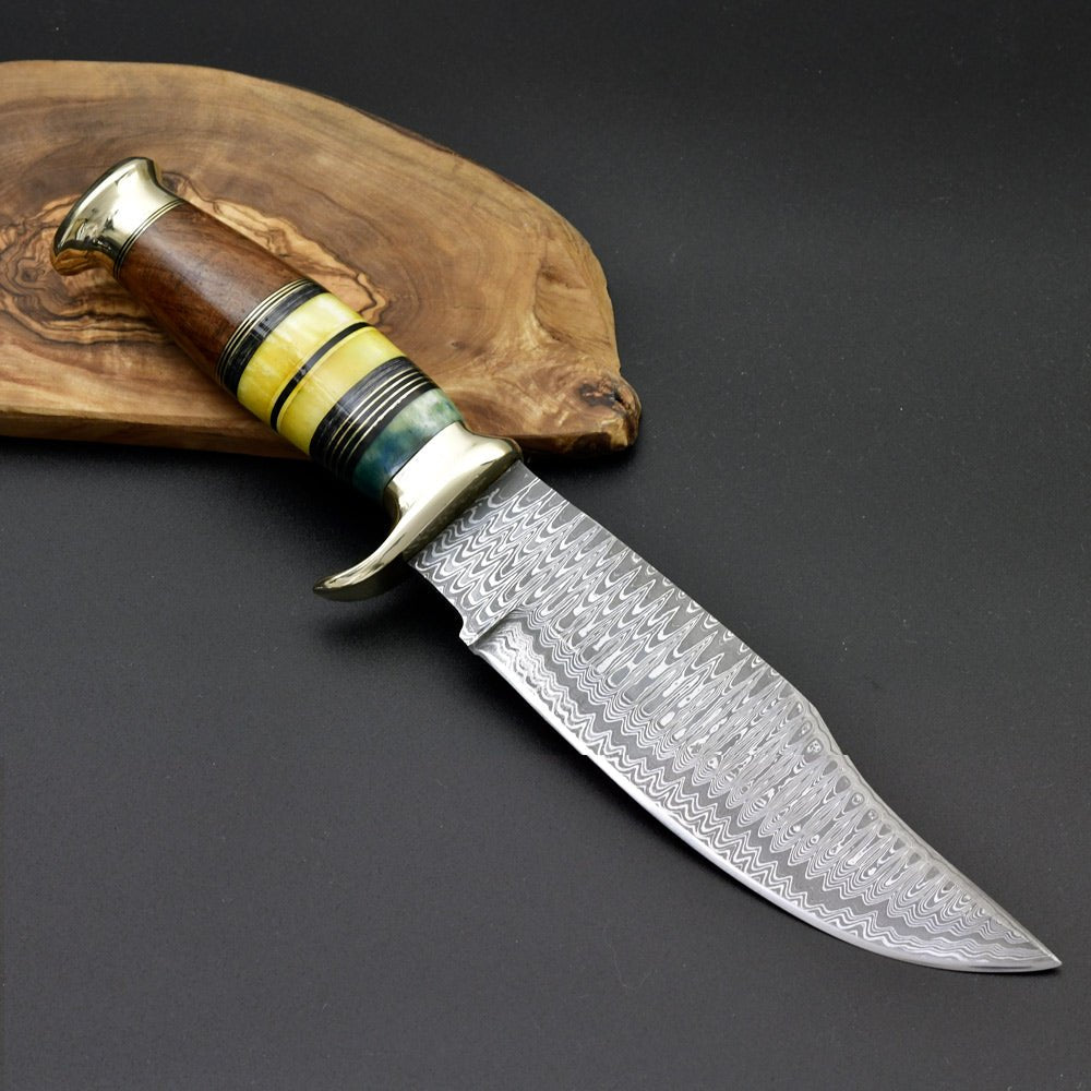 fixed hunting knives - Skywalker Custom Hunting Knife with Bone &amp; Wood Composite Handle - Shokunin USA