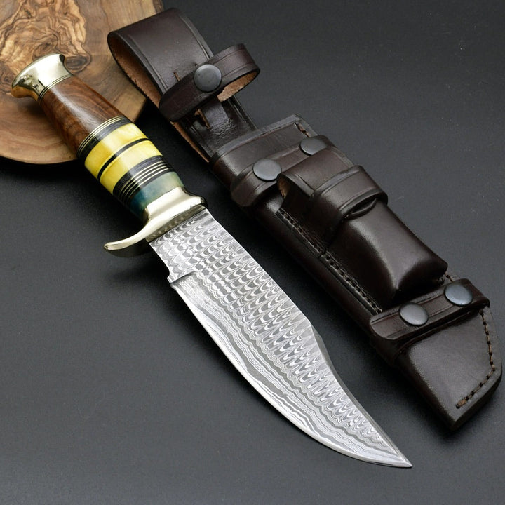 Skywalker Custom Hunting Knife with Bone &amp; Wood Composite Handle