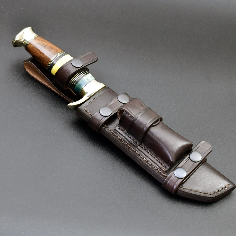 Skywalker Custom Hunting Knife with Bone &amp; Wood Composite Handle