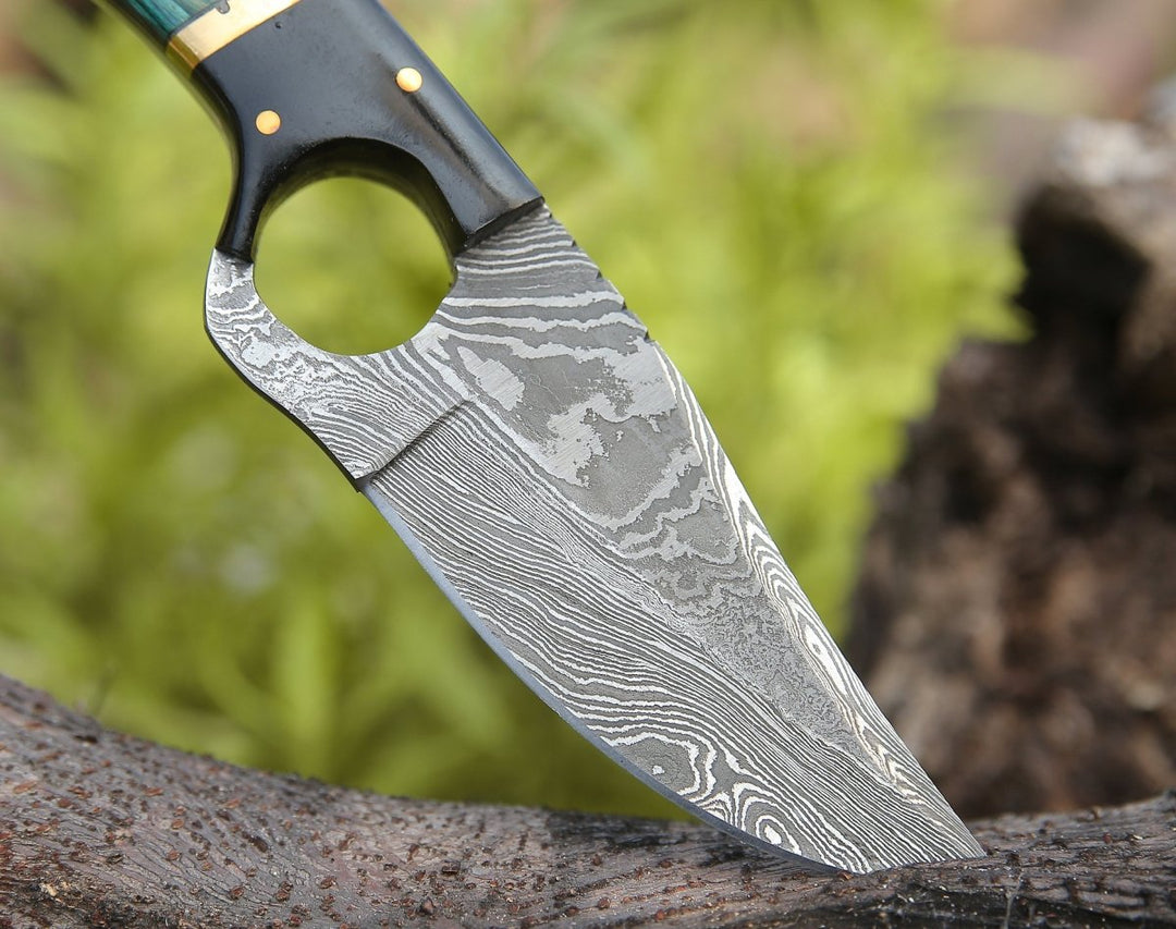 Spark Pakkawood Handle - Spark Damascus EDC Knife with Micarta &amp; Pakkawood Handle - Shokunin USA
