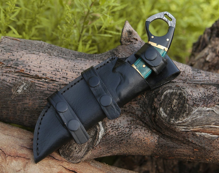 Spark Pakkawood knives - Spark Damascus EDC Knife with Micarta &amp; Pakkawood Handle - Shokunin USA